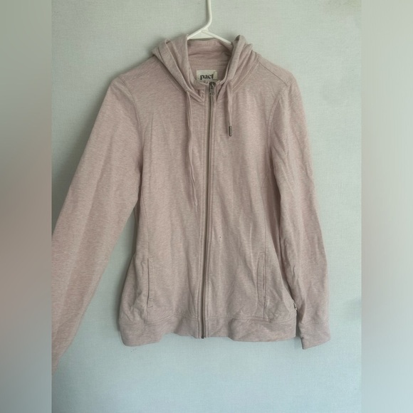 Pact Organic Stretch French Terry Snug-Fit Zip Hoodie Pale Mauve - Picture 3 of 8